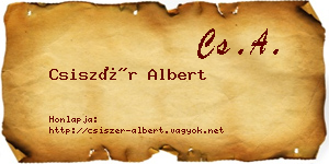 Csiszér Albert névjegykártya