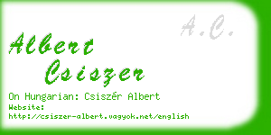 albert csiszer business card