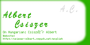 albert csiszer business card